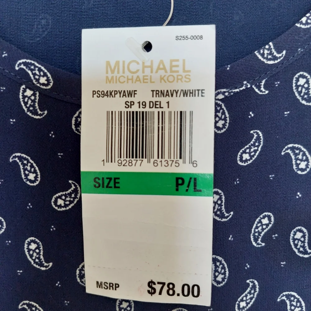 Michael Kors NWT short sleeve blouse size P/L - Picture 8 of 14